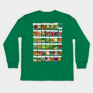 Veggie Seeds Pattern 1 Kids Long Sleeve T-Shirt